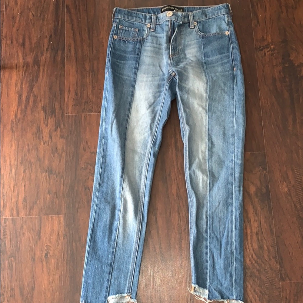 Two tone jeans.